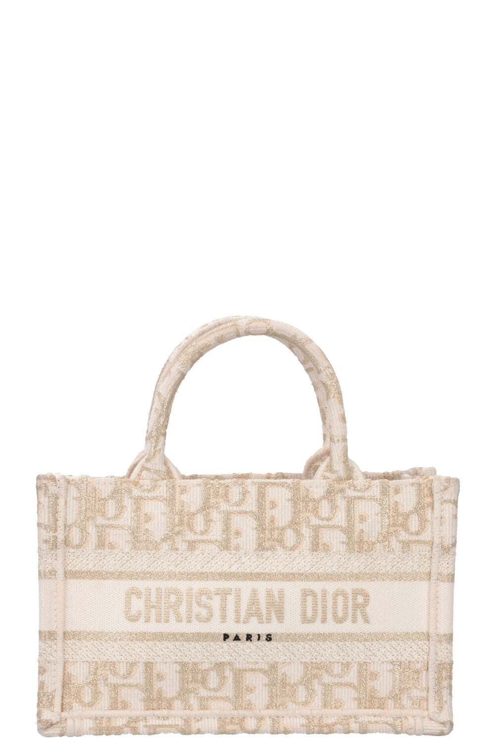 Christian Dior Mini Tote Bag Oblique Ivory Gold Rovelle Bags