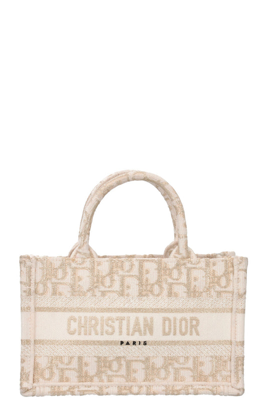 Christian Dior Mini Tote Bag Oblique Ivory Gold Rovelle Bags