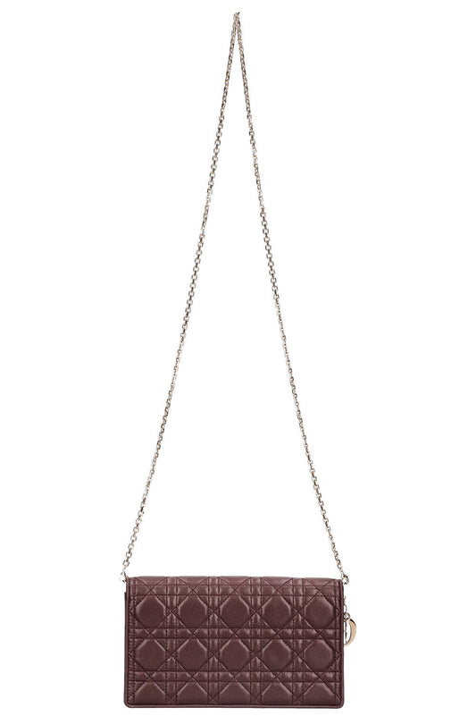 Christian Dior Lady Dior Pouch Cannage Eggplant Rovelle Bags