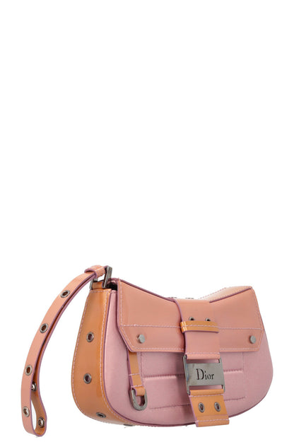 Christian Dior Columbus Clutch Patent Satin Pink Rovelle Bags