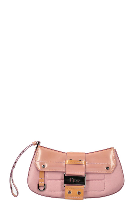 Christian Dior Columbus Clutch Patent Satin Pink Rovelle Bags