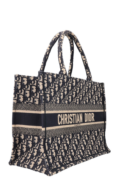 Christian Dior Book Tote Medium Oblique Blue Rovelle Bags