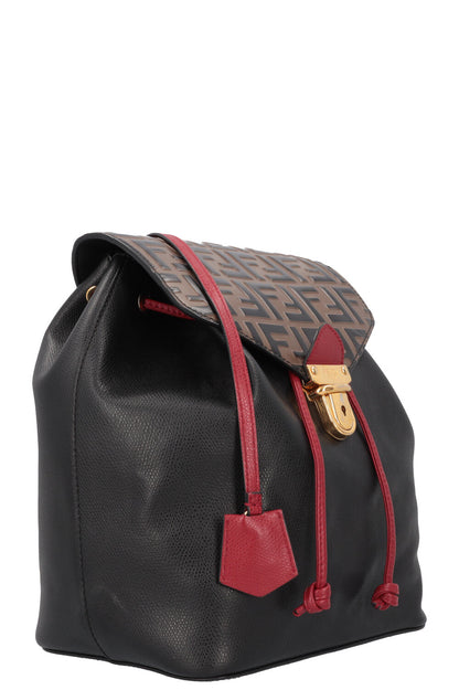 FENDI Zucca Print Backpack Leather Black Rovelle Bags