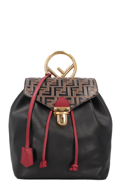 FENDI Zucca Print Backpack Leather Black Rovelle Bags