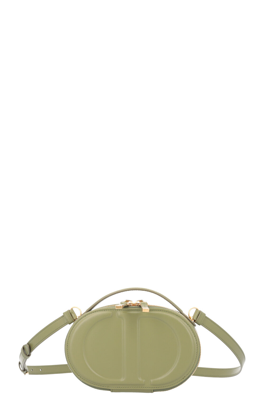 Christian Dior Cd Signature Oval Camera Bag Leather Olive Rovelle Bags