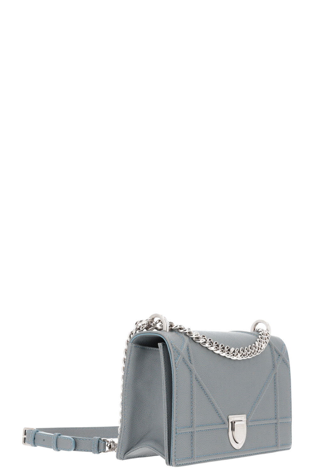 Christian Dior Diorama Crossbody Bag Grained Calfskin Blue Rovelle Bags