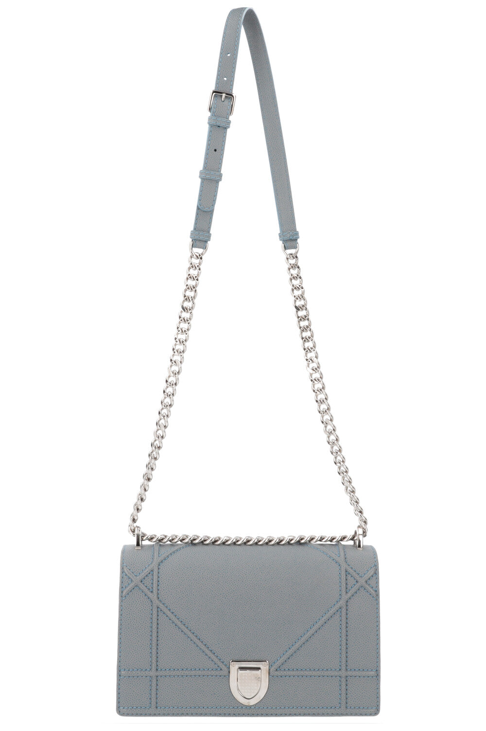 Christian Dior Diorama Crossbody Bag Grained Calfskin Blue Rovelle Bags