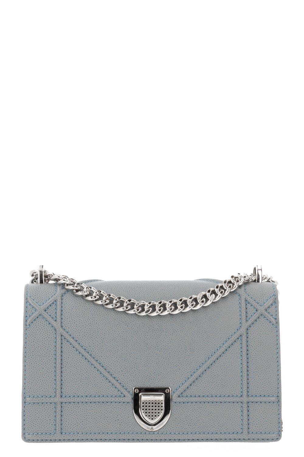 Christian Dior Diorama Crossbody Bag Grained Calfskin Blue Rovelle Bags