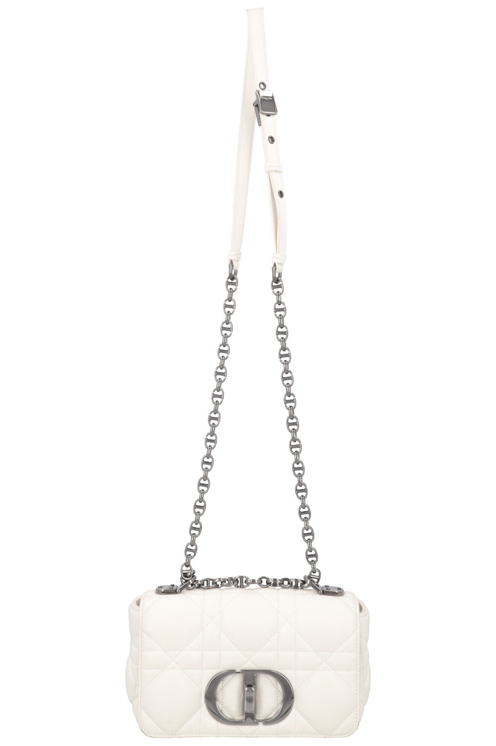 Christian Dior Small Caro Quilted Crossbody Bag White Rovelle Bags