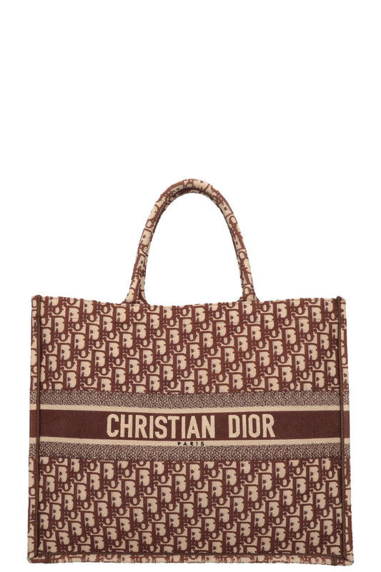 Christian Dior Book Tote Medium Oblique Brown Rovelle Bags