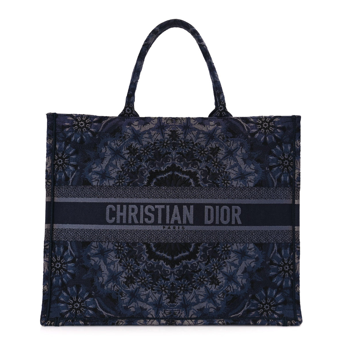 Christian Dior Canvas Embroidered Large Kaleidioroscopic Book Tote Blue Rovelle Bags