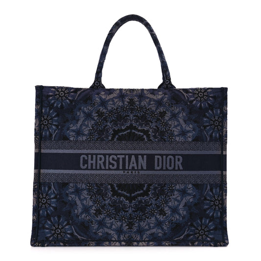 Christian Dior Canvas Embroidered Large Kaleidioroscopic Book Tote Blue Rovelle Bags