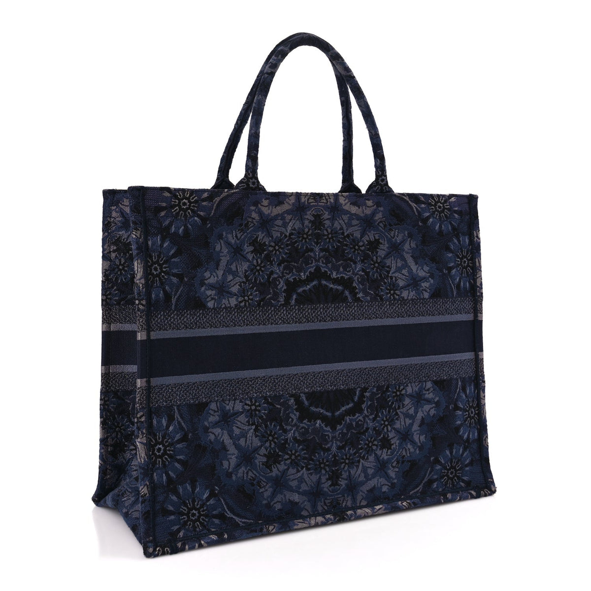 Christian Dior Canvas Embroidered Large Kaleidioroscopic Book Tote Blue Rovelle Bags