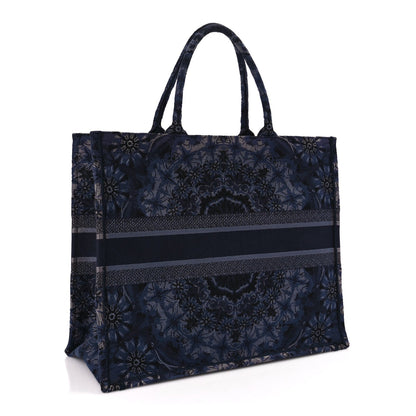 Christian Dior Canvas Embroidered Large Kaleidioroscopic Book Tote Blue Rovelle Bags