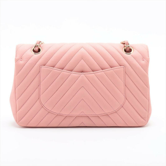 Chanel Pink Caviar Flat Chevron Quilted Medium Double Flap Bag Rovelle Bags