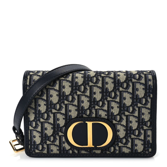 Christian Dior Oblique 30 Montaigne 2-In-1 Pouch Blue Rovelle Bags