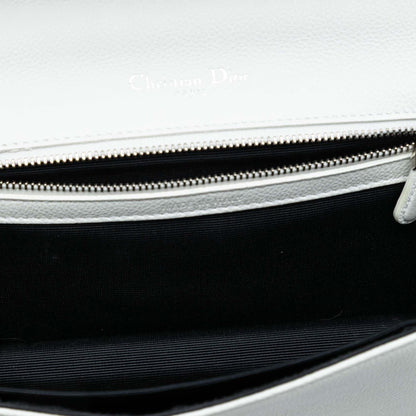 White Dior Small Grained Calfskin Diorama Flap Crossbody Bag Rovelle Bags