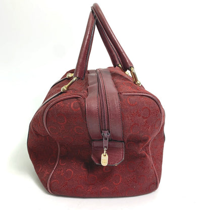 CELINE Boston Duffel bag Canvas / leather Red C Macadam Carriage Women