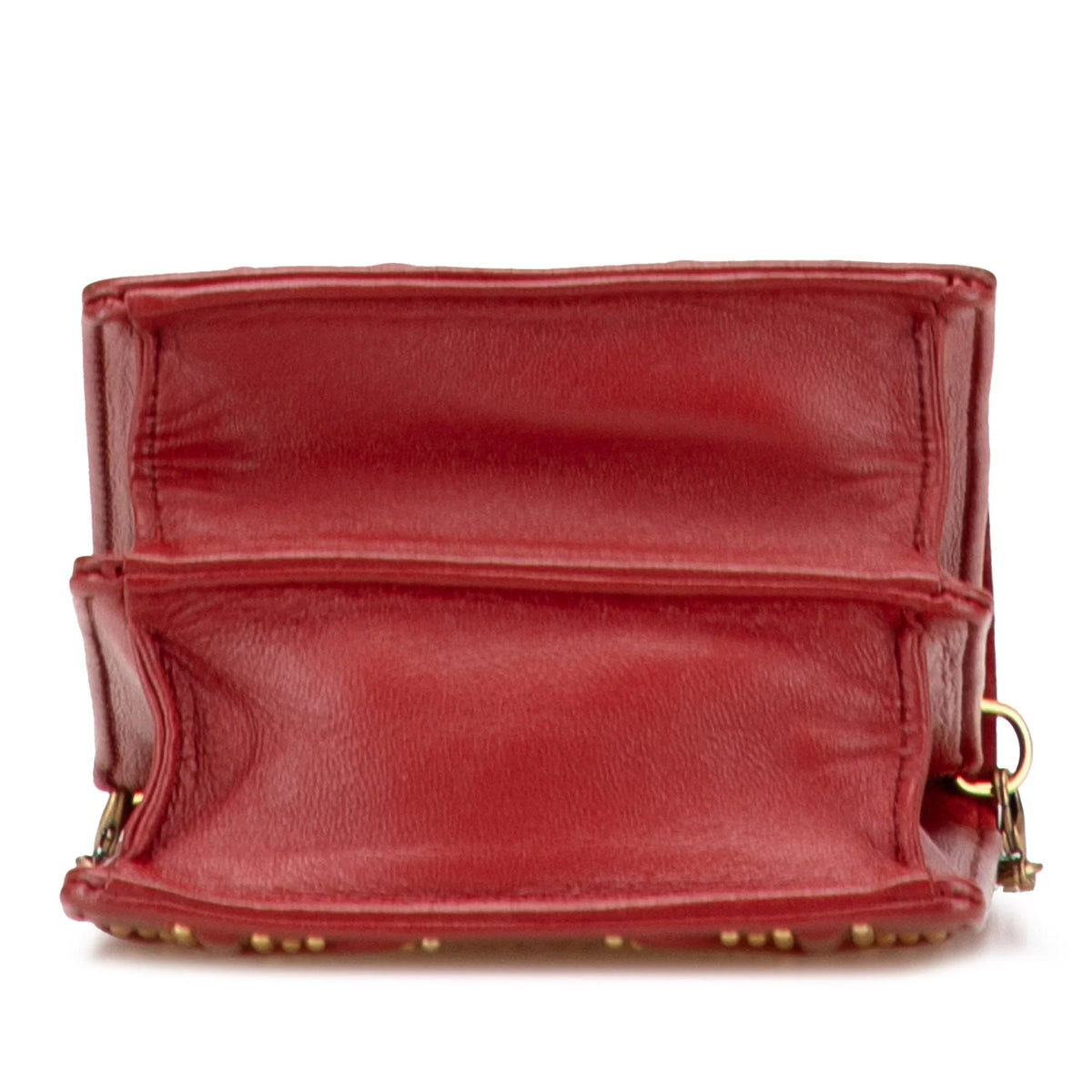 Red Dior Studded Lambskin Vertical Diorama Crossbody Rovelle Bags
