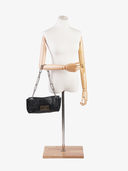 Chanel Mademoiselle Lock Flap Black Leather Rovelle Bags