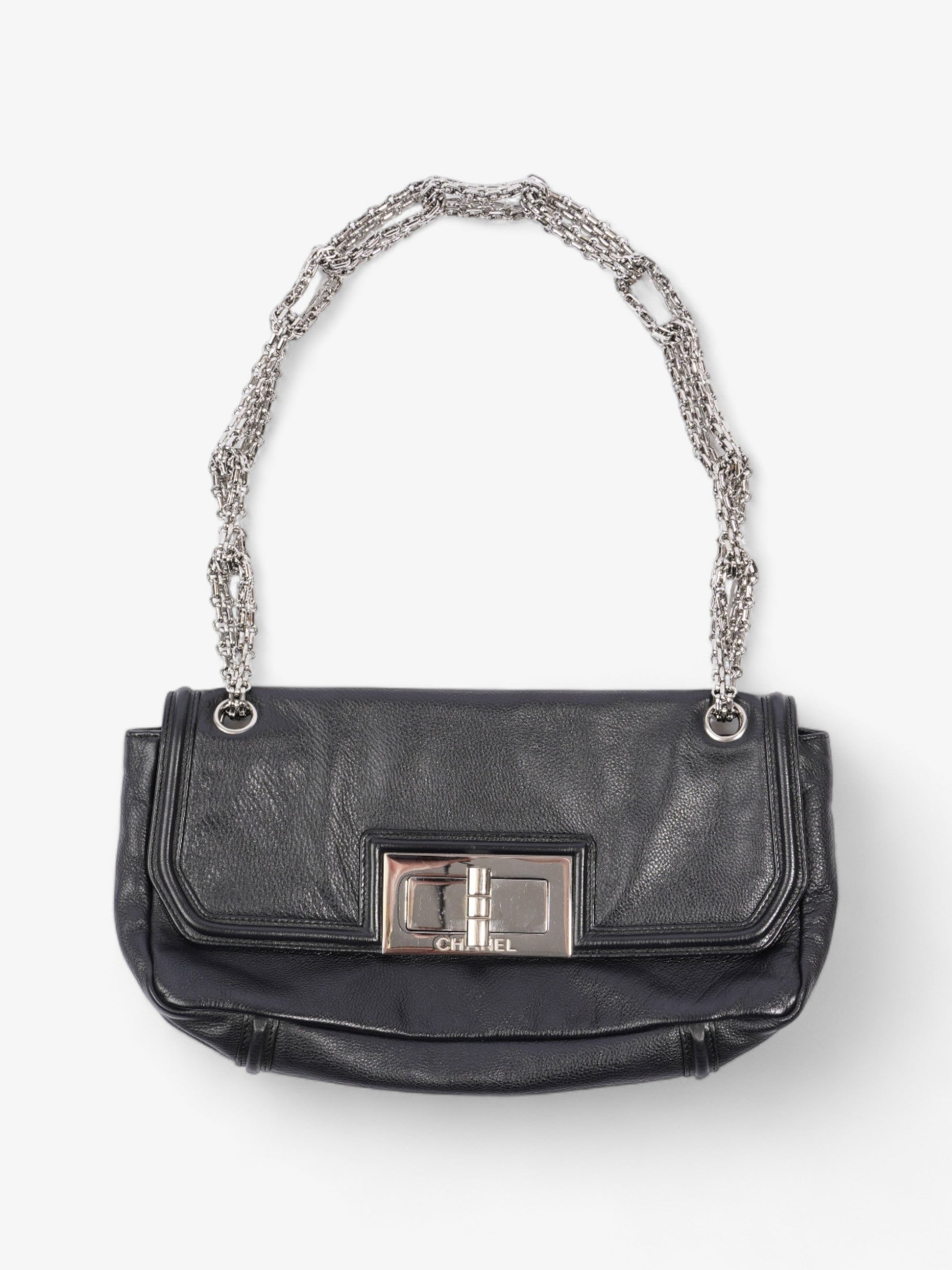 Chanel Mademoiselle Lock Flap Black Leather Rovelle Bags
