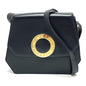 CELINE Shoulder Bag leather black logo accordion Women