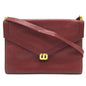 Christian Dior Shoulder Bag leather Red CDMetal Old Women Rovelle Bags