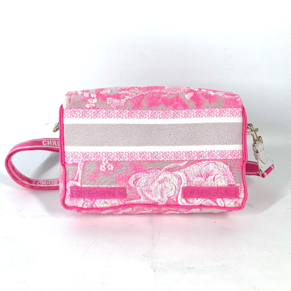 Dior Shoulder Bag canvas pink Toile de Jouy embroidered logo Women Rovelle Bags