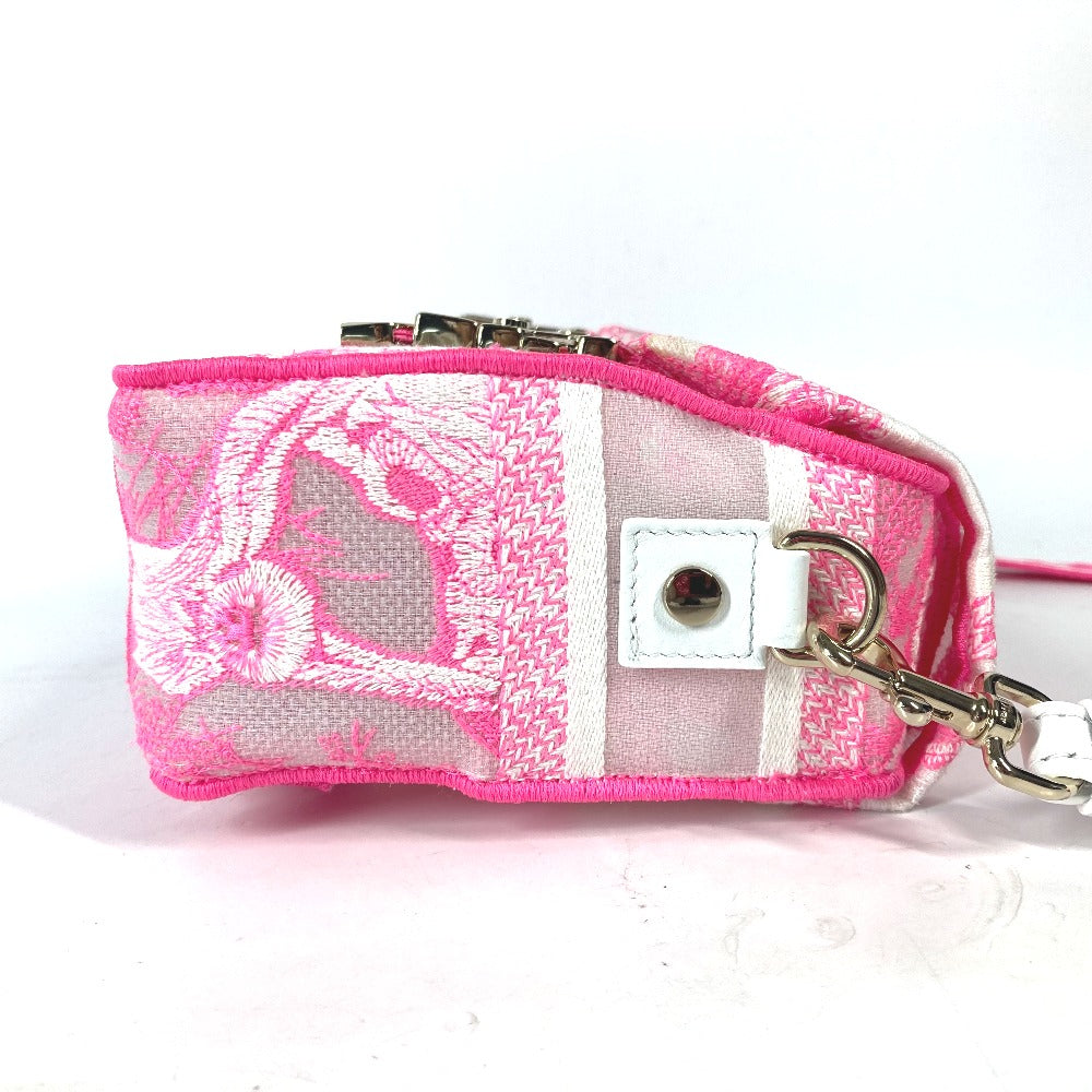 Dior Shoulder Bag canvas pink Toile de Jouy embroidered logo Women Rovelle Bags