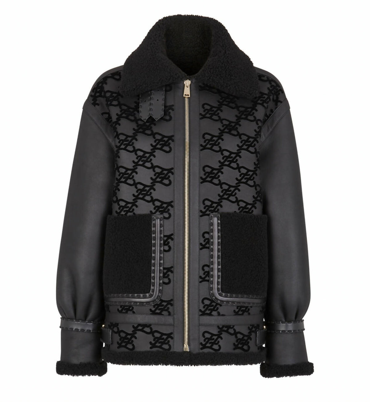 Fendi Jacket Black shearling jacket Rovelle Bags