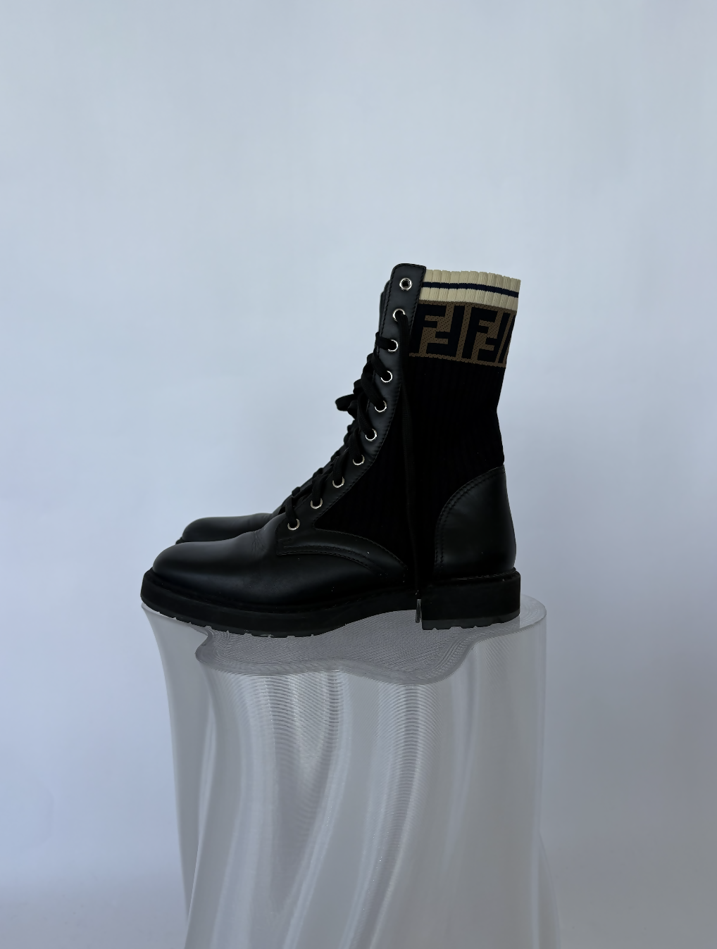 FENDI Tronchetto Knitted Combat Boots - FULL SET Rovelle Bags