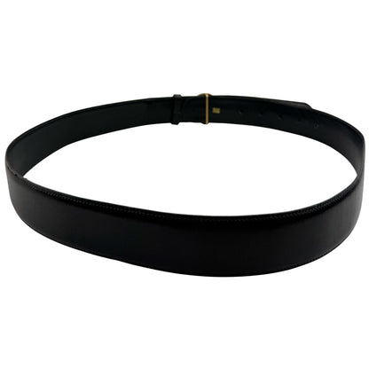 DUNHILL Black Leather Gold Buckle Belt Size 34" LHQ1013