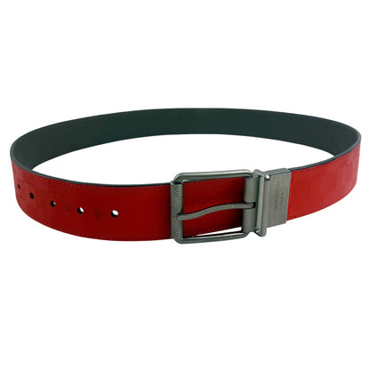 LOUIS VUITTON Infini Leather Damier Reversible Orange/Grey Belt Size 36" LHQ1304