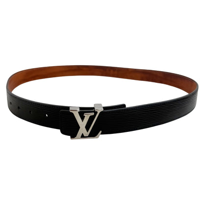 LOUIS VUITTON Epi Centur Initial Black Leather Mens Belt Sz 34-36 LHQ1332