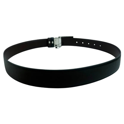GUCCI Square G Buckle Reversible Black/Brown Leather Belt Size 36" LHQ1336