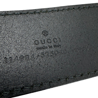 GUCCI GG Black Leather Belt Size 36" LHQ1574