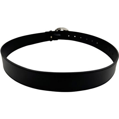 GUCCI GG Black Leather Belt Size 36" LHQ1574
