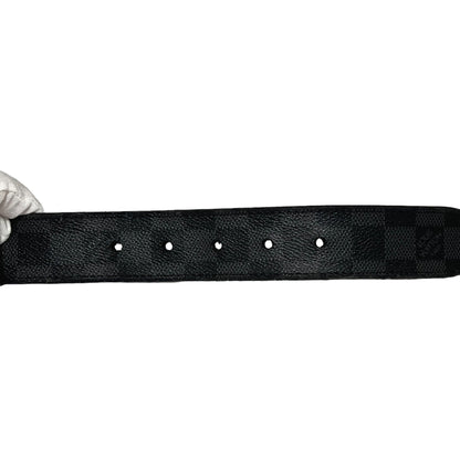 LOUIS VUITTON Mens Damier Graphite Belt Size 34"W LHQ16