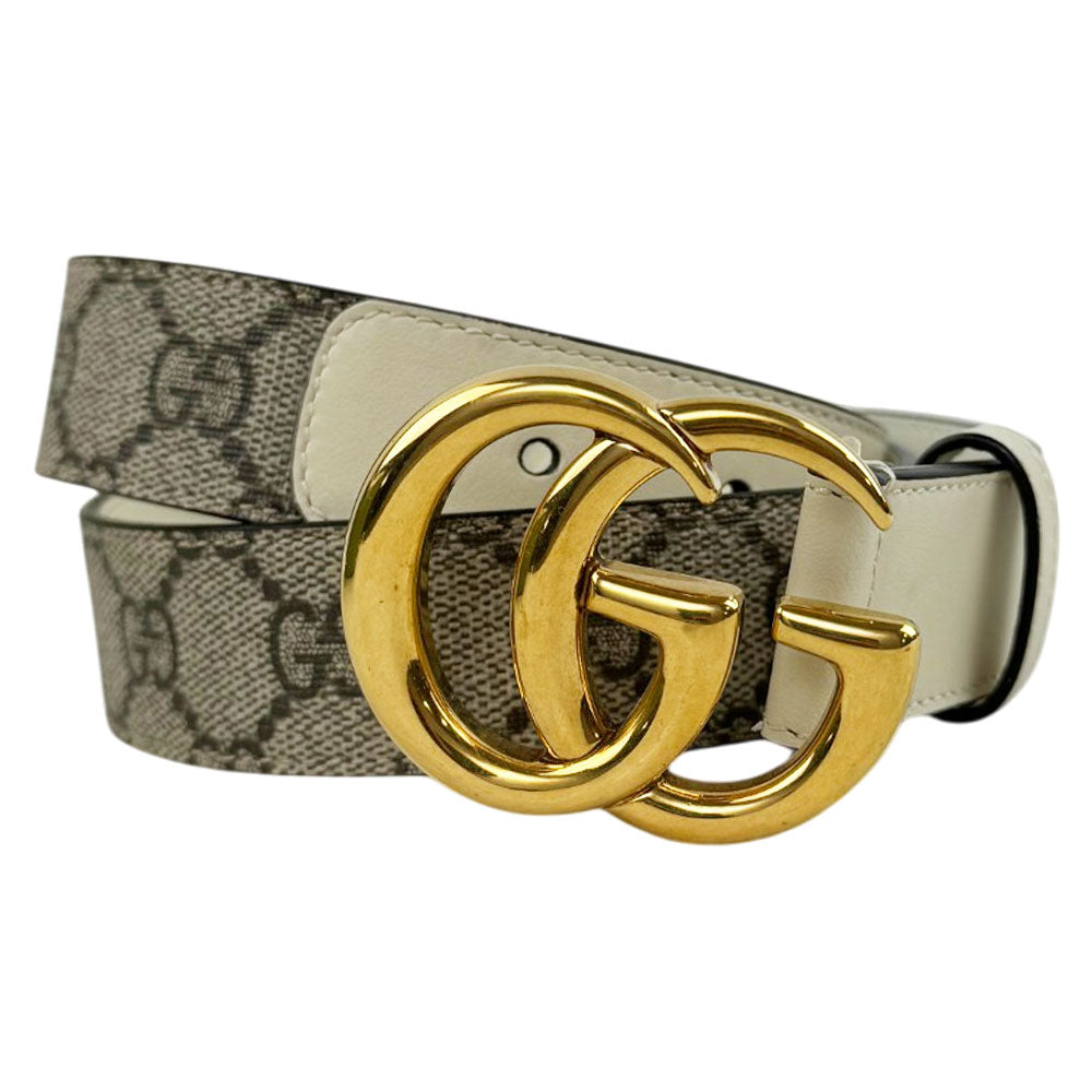 GUCCI GG Marmont Belt Beige Size 80 - 32" LHQ1731