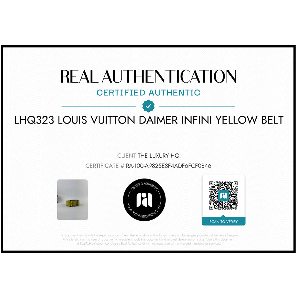 LOUIS VUITTON Daimer Infini Yellow Belt Size 100-(38W) LHQ323