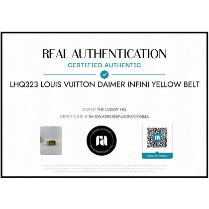 LOUIS VUITTON Daimer Infini Yellow Belt Size 100-(38W) LHQ323