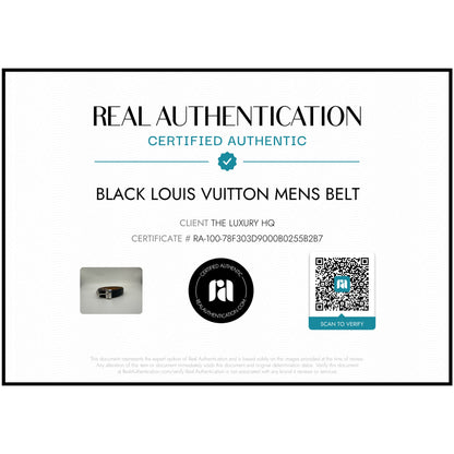 LOUIS VUITTON Mens Black Leather Belt Size 85-(34W) LHQ35