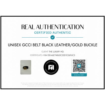 GUCCI GG Small Buckle Black Marmont Belt Size 75 LHQ38