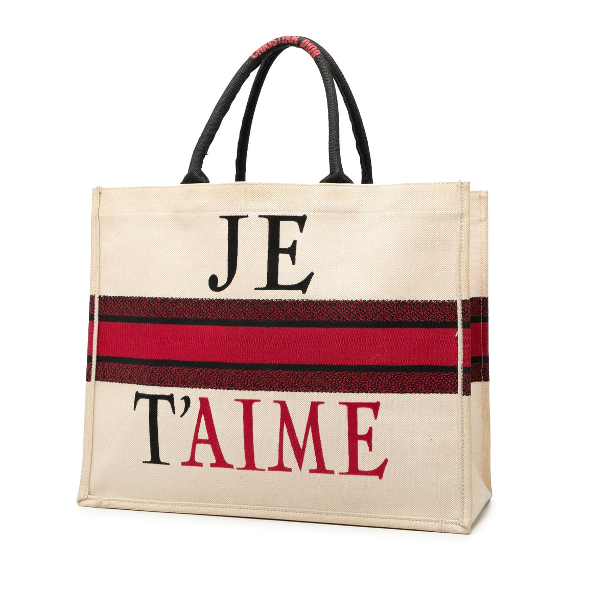 White Dior Dioramour Large Embroidered Canvas Je T Aime Book Tote Rovelle Bags