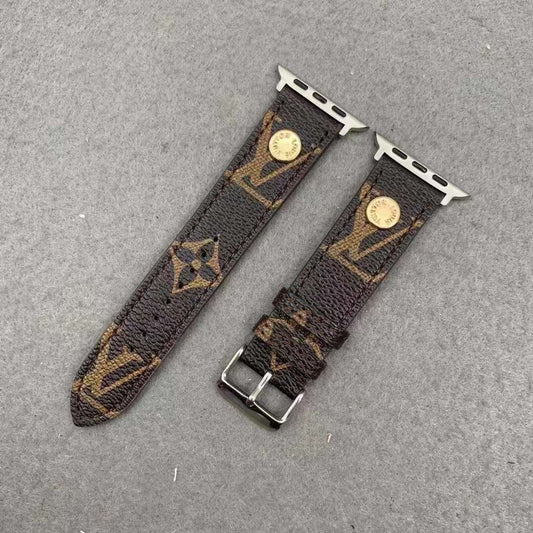 Monogram Apple Watch Band Brown Leather Shop