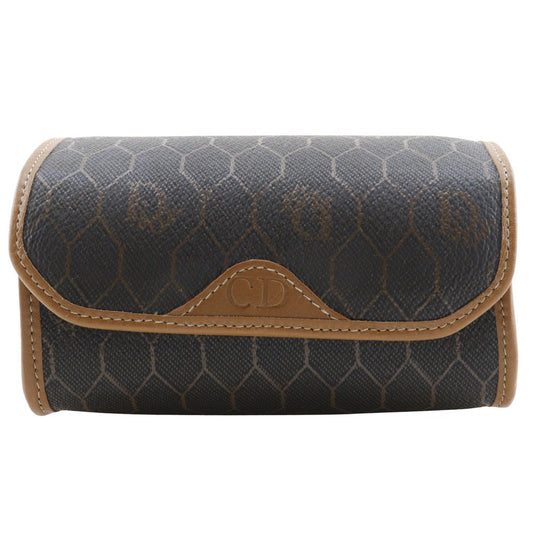 Christian Dior Pouch PVC Brown novelty Honeycomb Pattern unisex(Unisex) Rovelle Bags