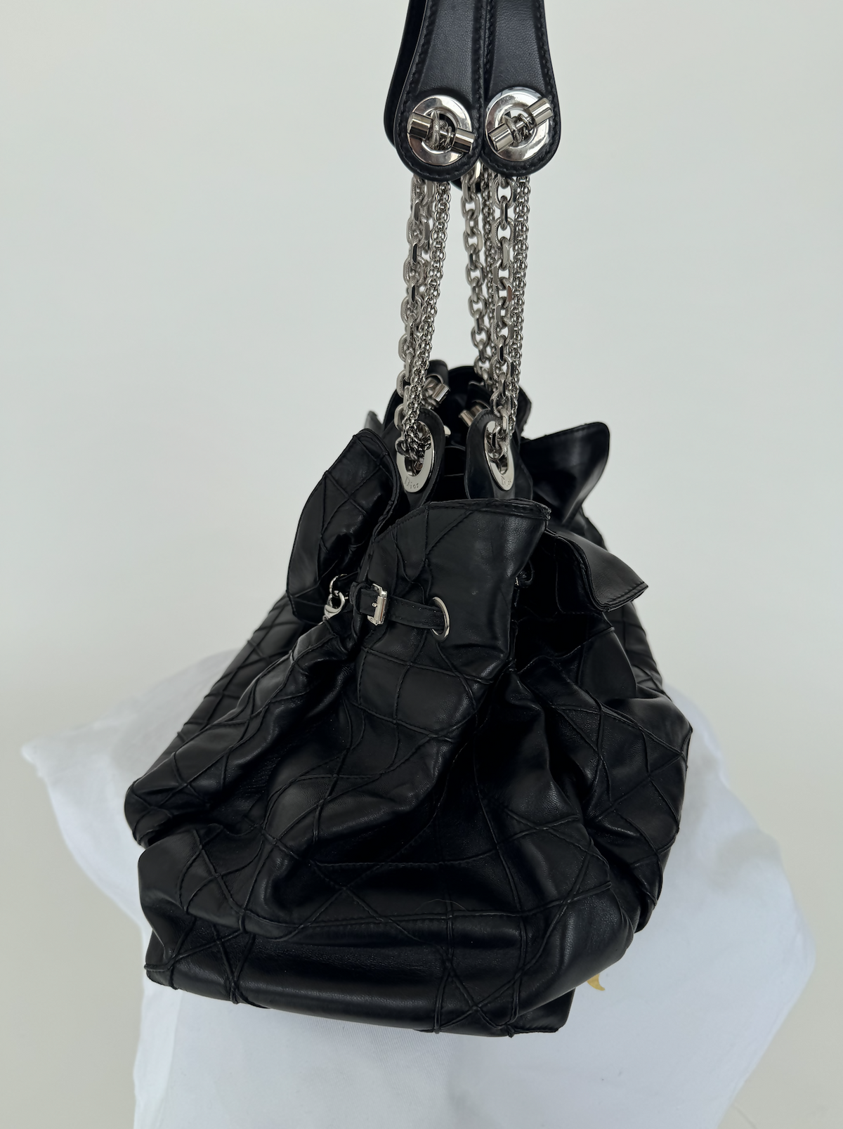 Christian Dior Black Cannage Leather Le Trente Shoulder Bag Rovelle Bags