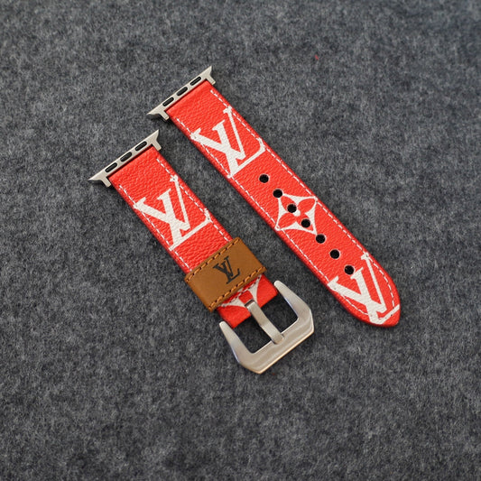 Designer Band Apple Watch Series Red Monogram Shop