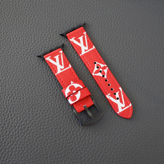 Red Monogram LV Watch Band for Apple Watch Shop