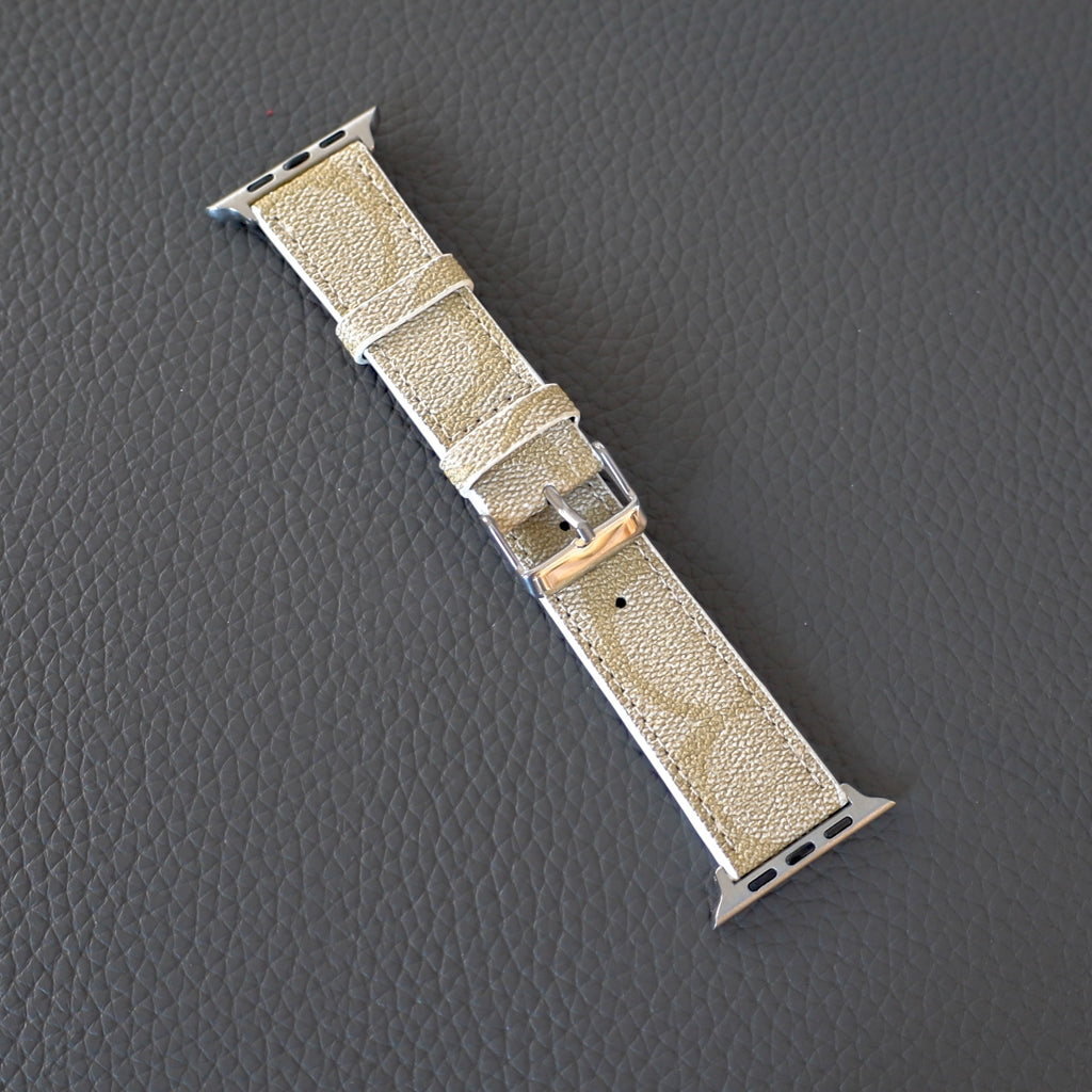 Coach Band Apple Watch Light Beige Leather Shop